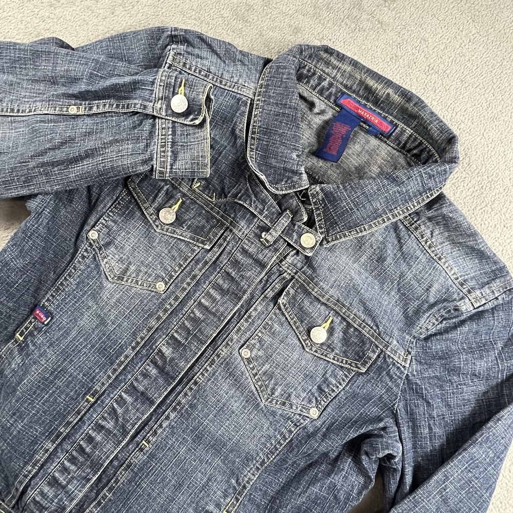 BCBG Max Azria Y2K Vintage Cotton Denim Medium Wash Jacket Size LP